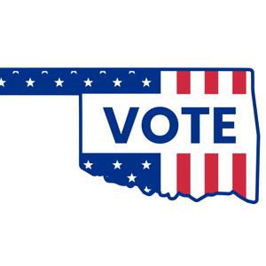 vote Oklahoma shape voting American flag