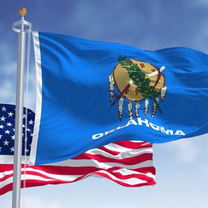 American and Oklahoma flags