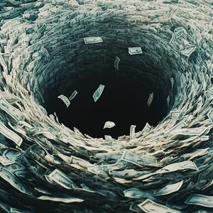Money Vortex Draining Black Hole