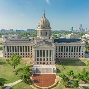 Oklahoma State Capitol building aerial view 2