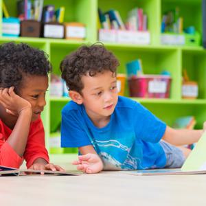 Two boys reading
