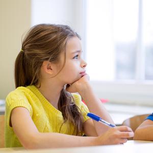 Girl dreaming at school