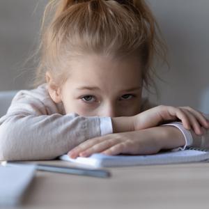 Sad girl student
