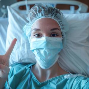 Girl after surgery