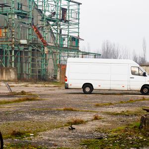 Van at warehouse